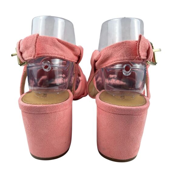 Comfortview Felipa Sandals Women’s Size 8.5W Pink Faux Suede Block Heel Strappy - Picture 5 of 11